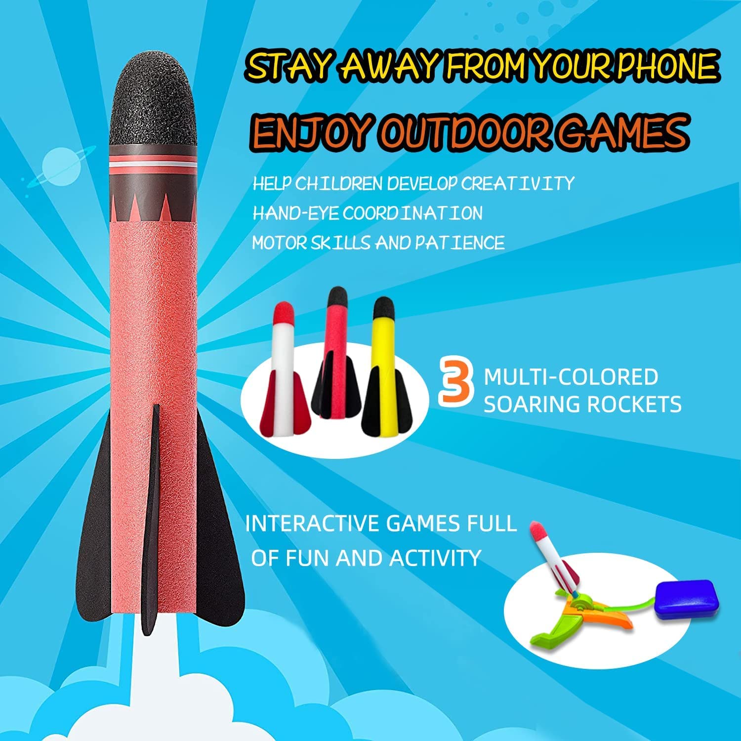 TODARRUN foam rocket launcher folding stand, compact storage after playtime.