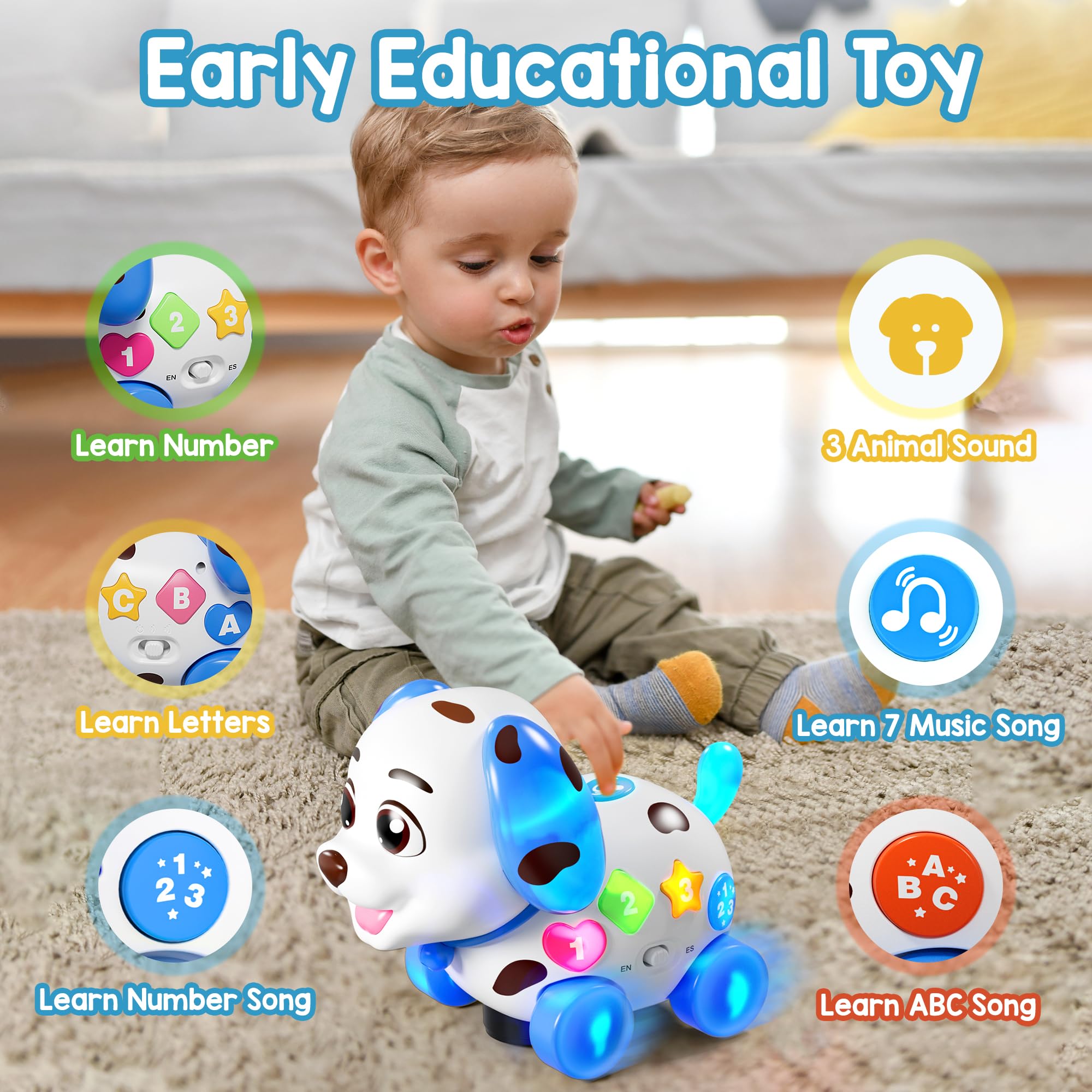 ToddlerCley bilingual toy with English Spanish mode for early language