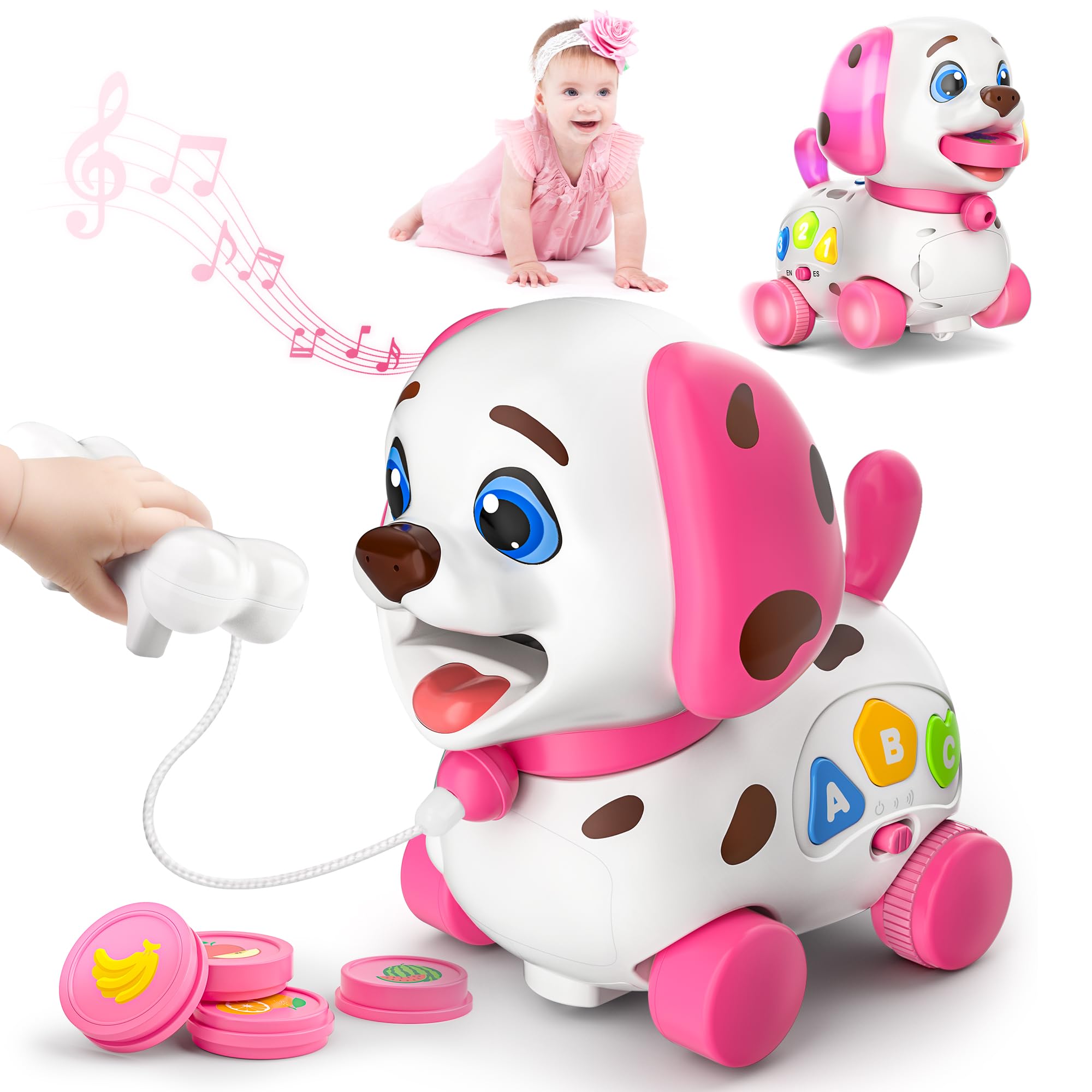 ToddlerCley Musical Puppy front view showcases bright colors for baby engagement