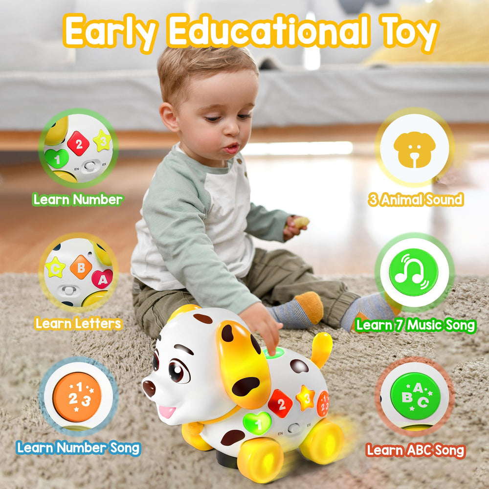 Pull-string collar helps toddlers walk and coordinate during indoor play.