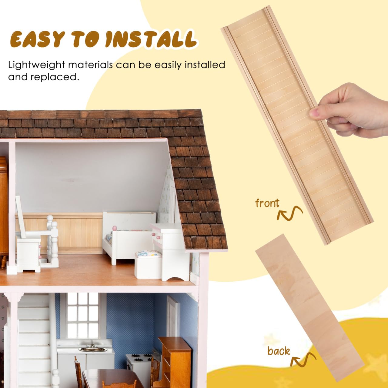 Toddmomy versatile dollhouse molding for complete wall decor in crafts