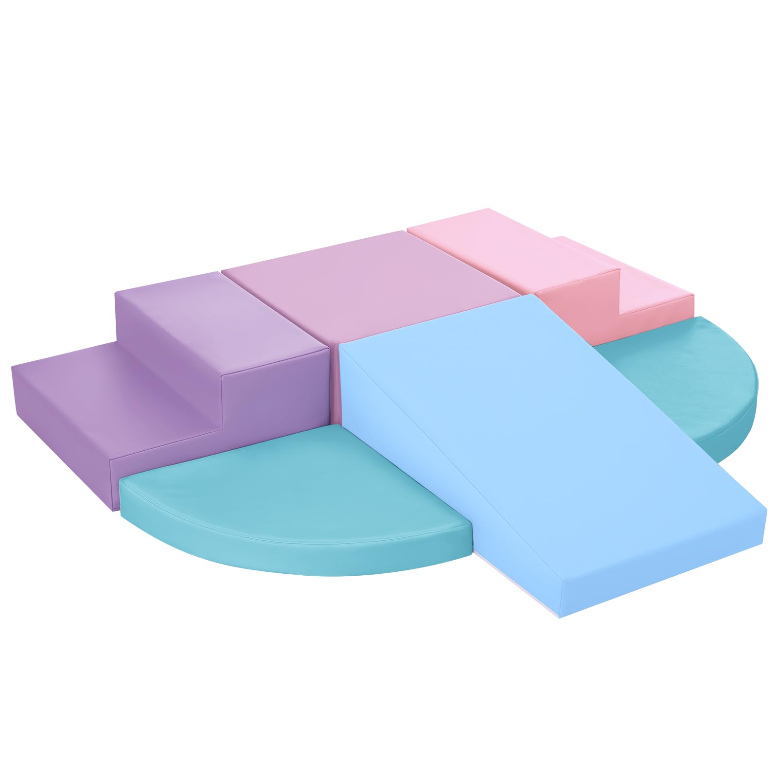 TODIBY 6-piece foam climbing blocks pink stair for safe, imaginative play