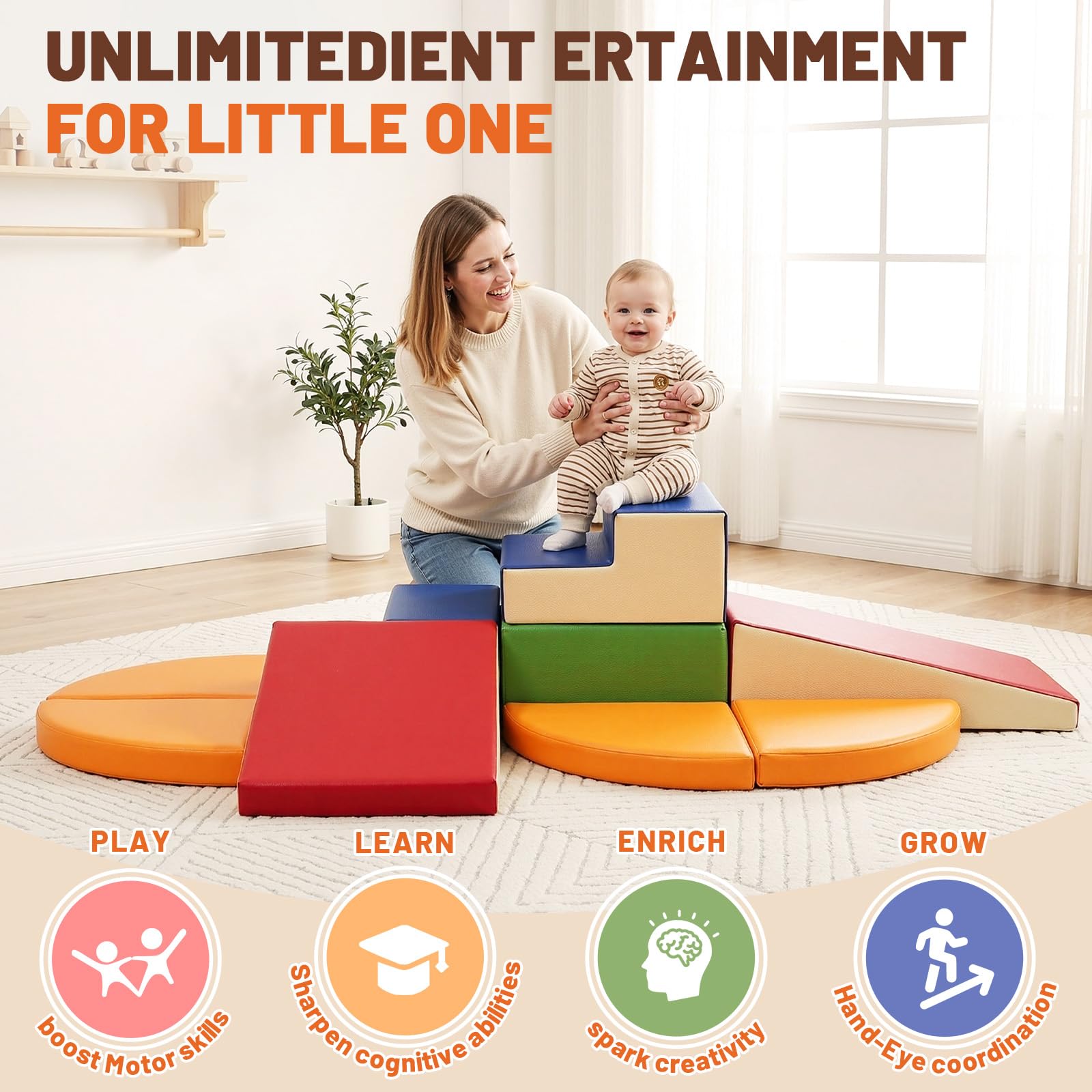 TODIBY stackable blocks ideal for homes, nurseries, preschools to support safe play.