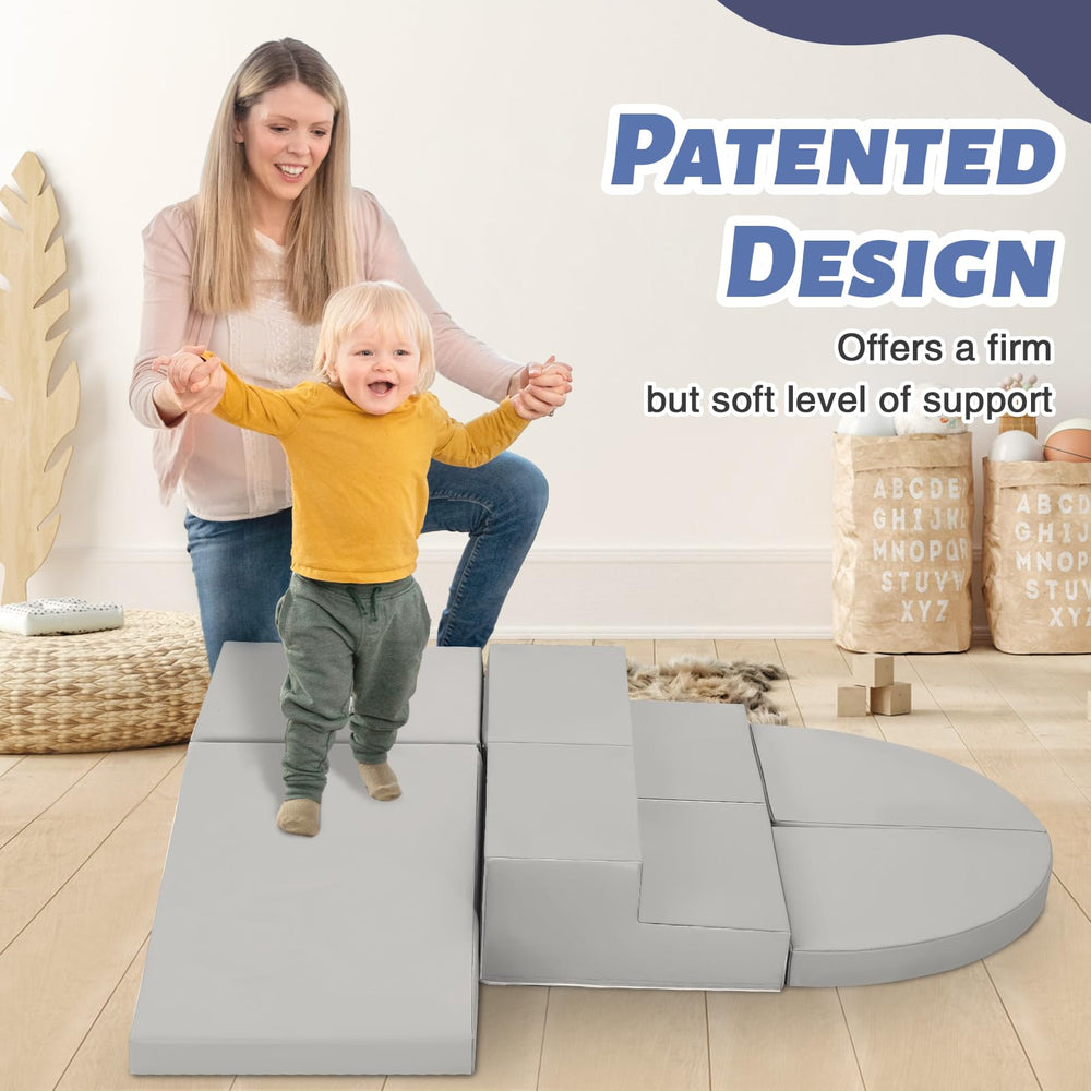 TODIBY foam blocks with half-moon shapes fostering imaginative stacking.
