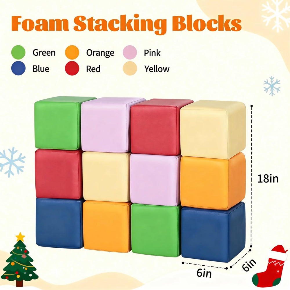 TODIBY rainbow foam blocks arranged for open-ended building and problem-solving