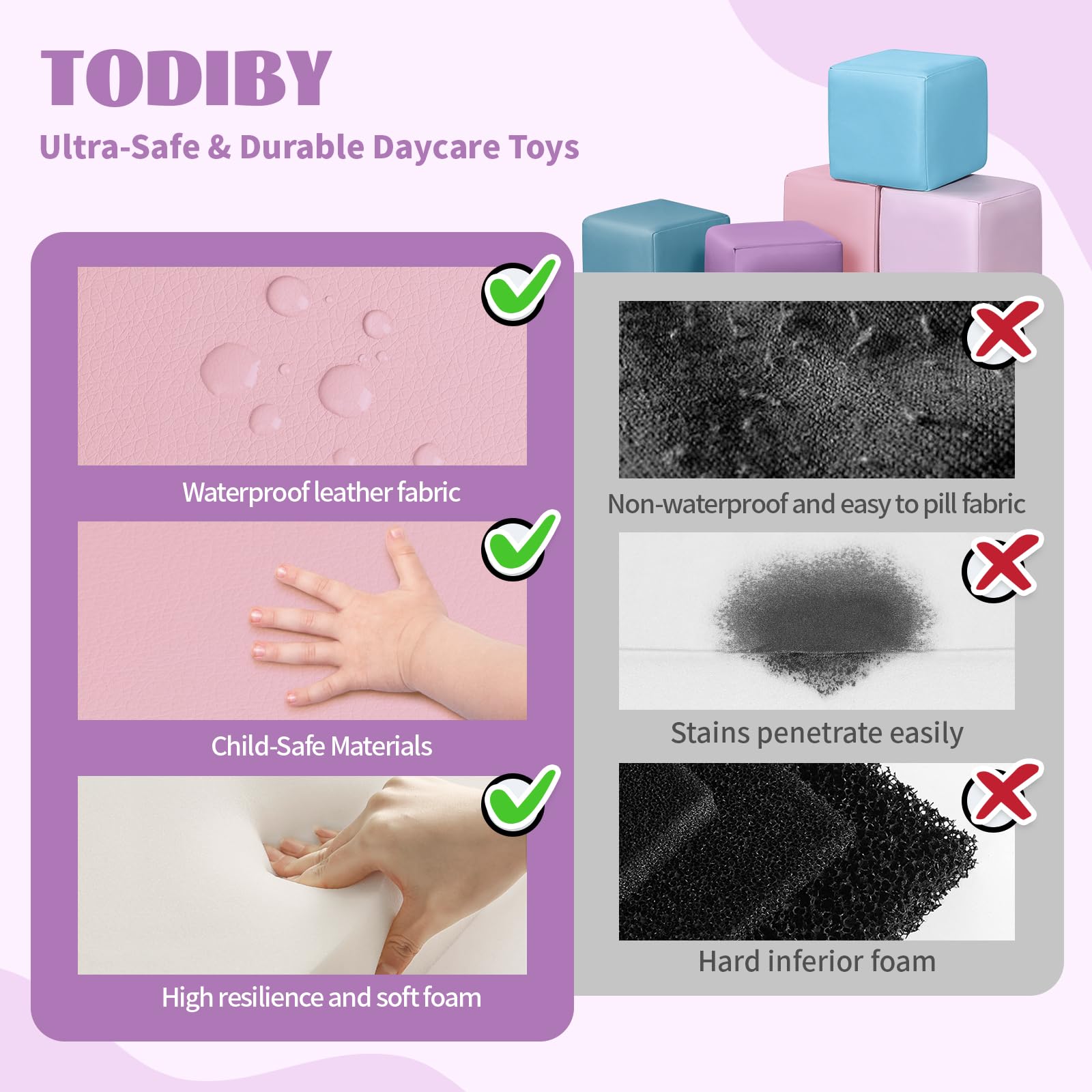Todiby soft construction toys suit preschool play, daycare, and therapy-style activities.