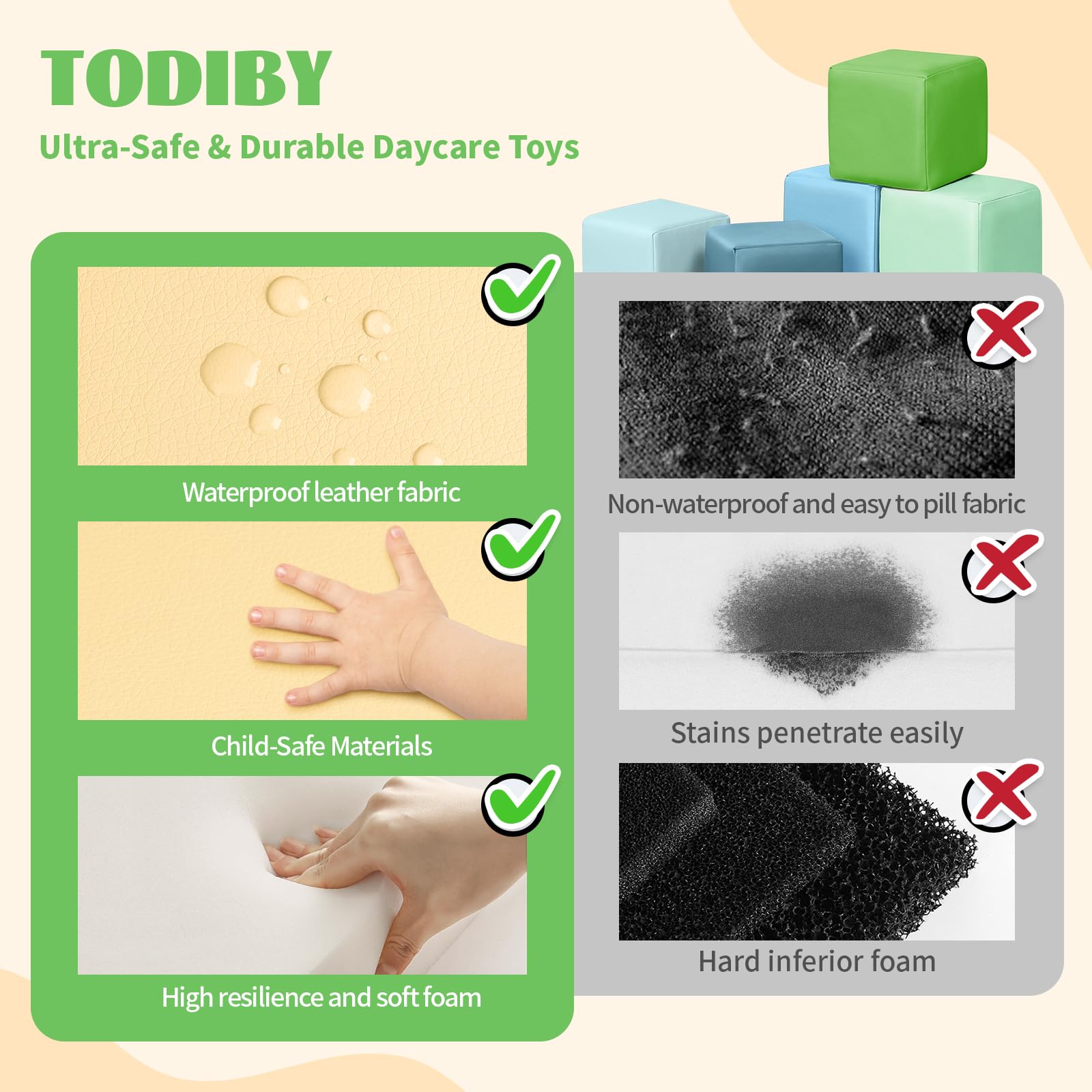 Todiby toddler blocks for group or individual pretend-building activities.