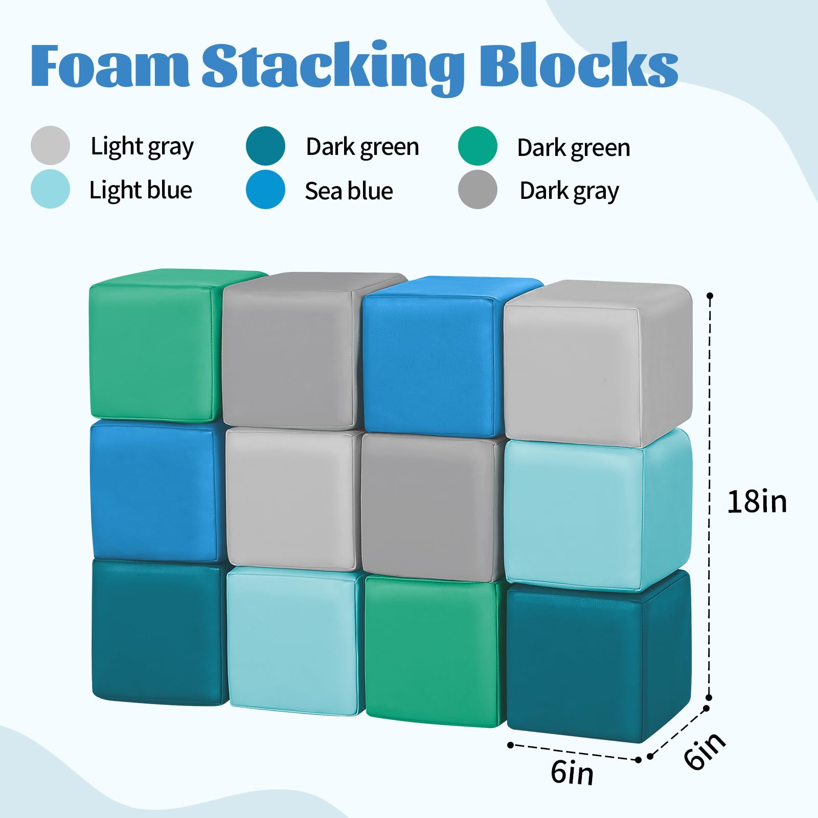 TODIBY wipeable leather-covered foam blocks with easy-clean surface.