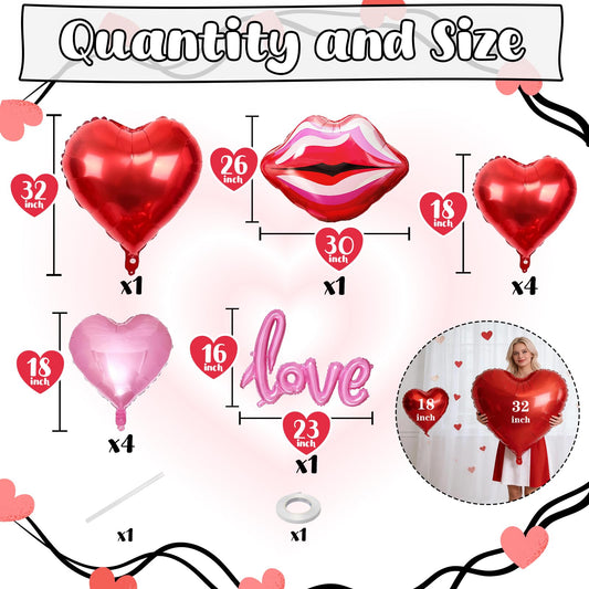 Togvu 32-inch pink heart balloon enhances festive Valentine ambiance
