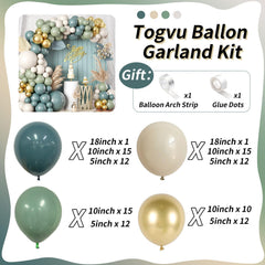 Togvu slate blue beige sage green metallic gold balloons for elegant weddings or birthdays backdrop.