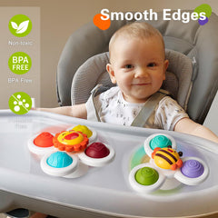 TOHIBEE suction cup spinner carrot toy encourages color recognition during bath play.