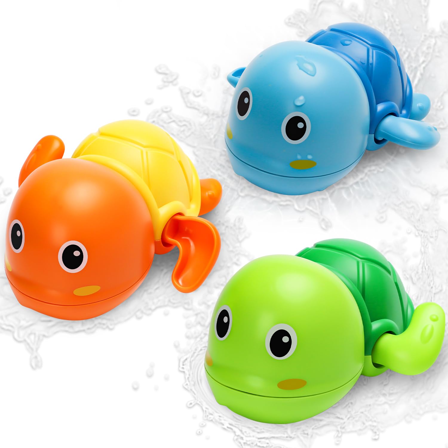 TOHIBEE blue turtle bath toy, helps toddlers explore buoyancy during bath play.