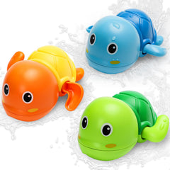 TOHIBEE blue turtle bath toy, helps toddlers explore buoyancy during bath play.