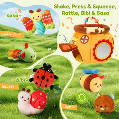 TOHIBEE bear plush toy provides safe, teething-friendly textures