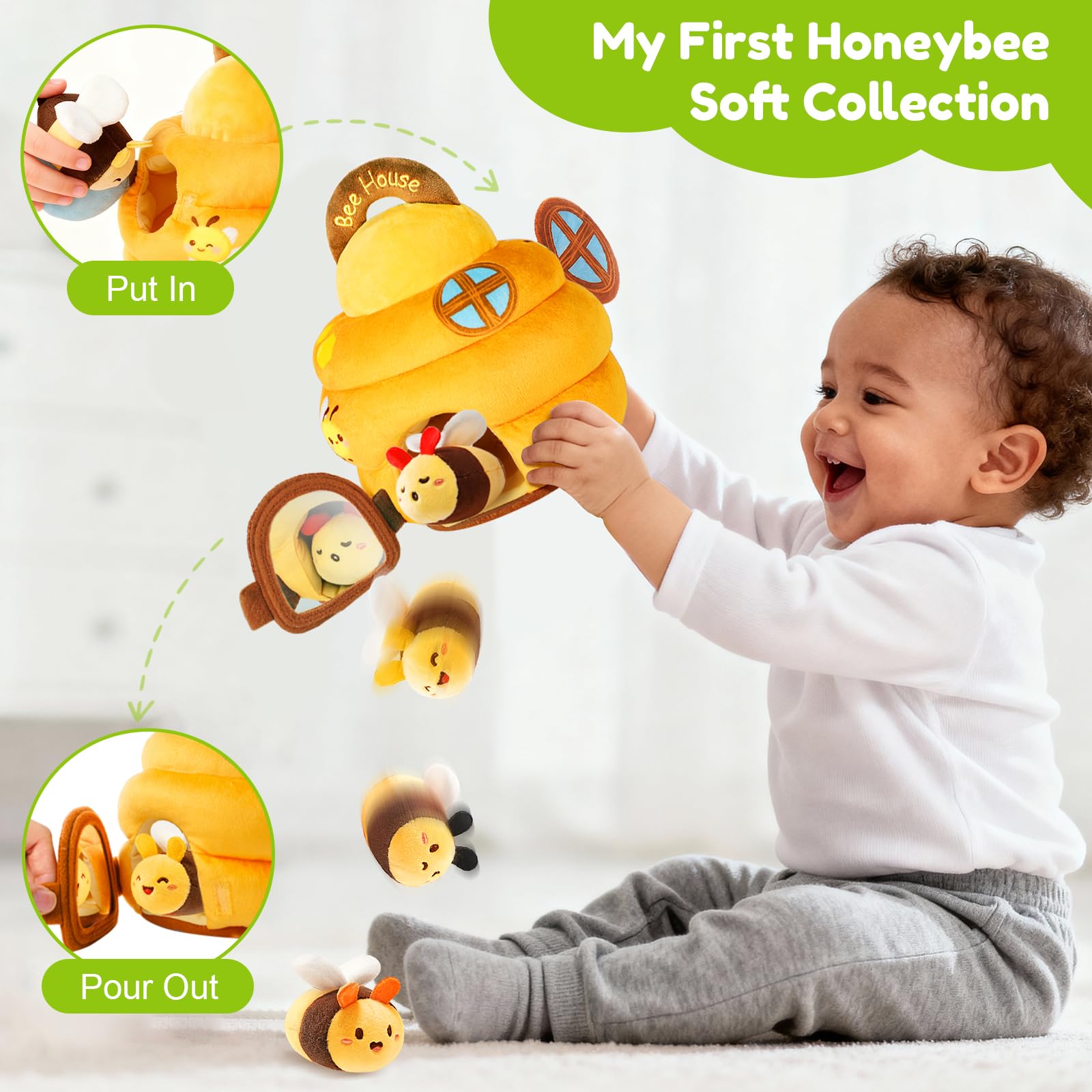 TOHIBEE bee crinkle texture adds tactile variety to keep little fingers engaged.