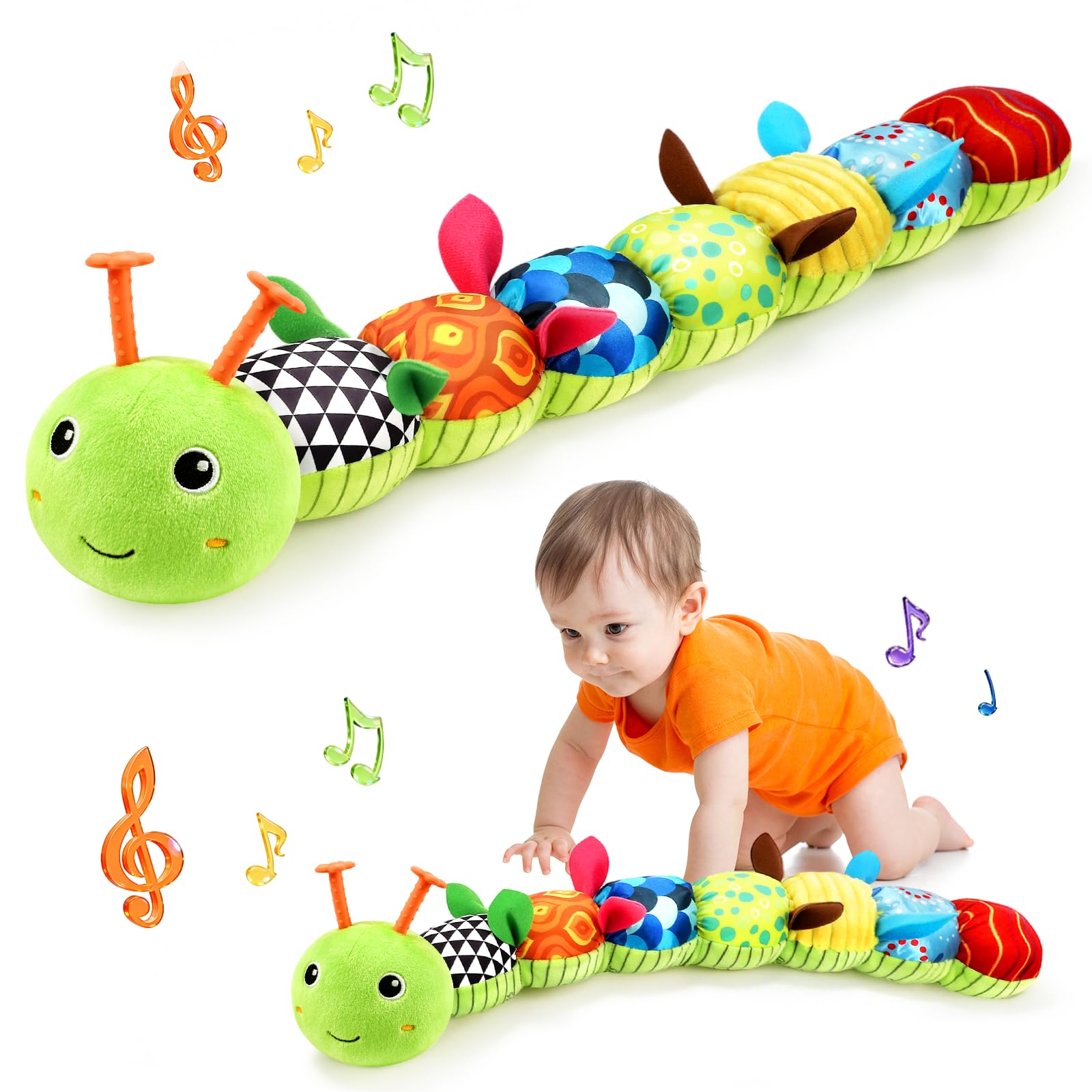 TOHIBEE Musical Caterpillar head with music to engage infant listening during playtime.