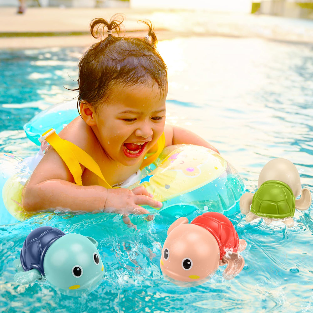 TOHIBEE turtle bath toy green helps develop coordination during soak play