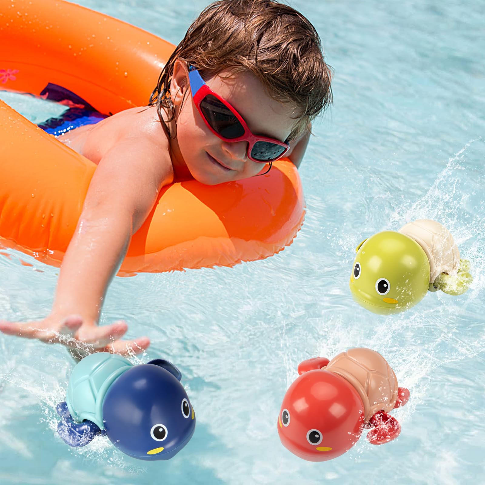 TOHIBEE turtle bath toy close-up highlighting smooth edges