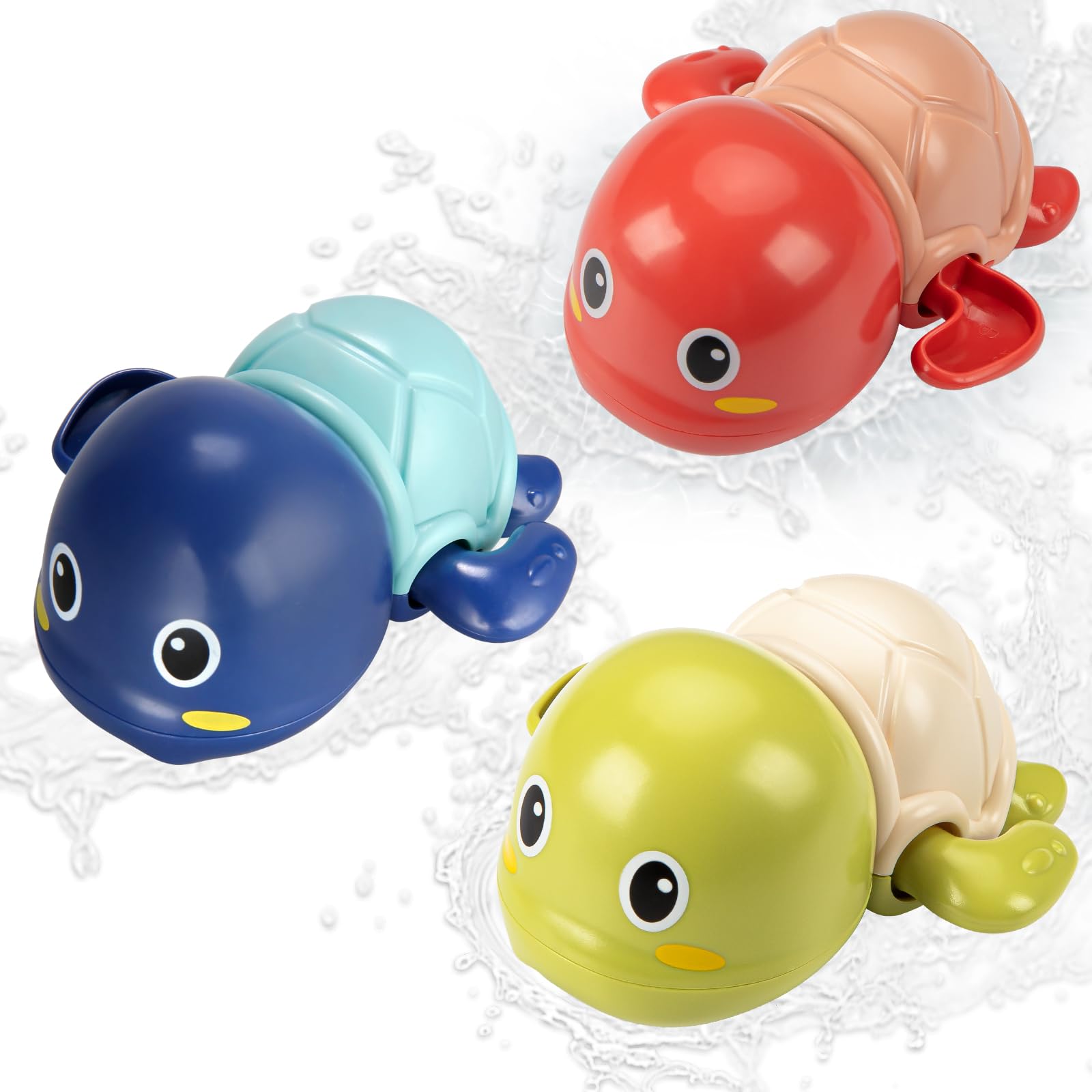TOHIBEE turtle bath toy green swims in water