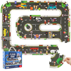 TOI giant floor puzzle city-theme pieces promote imaginative play and motor development.