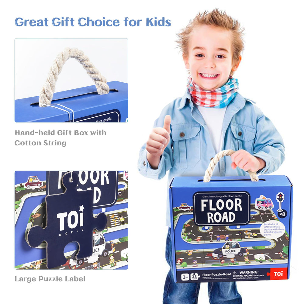 TOI giant floor puzzle cotton-handle packaging supports easy transport to school or travel.