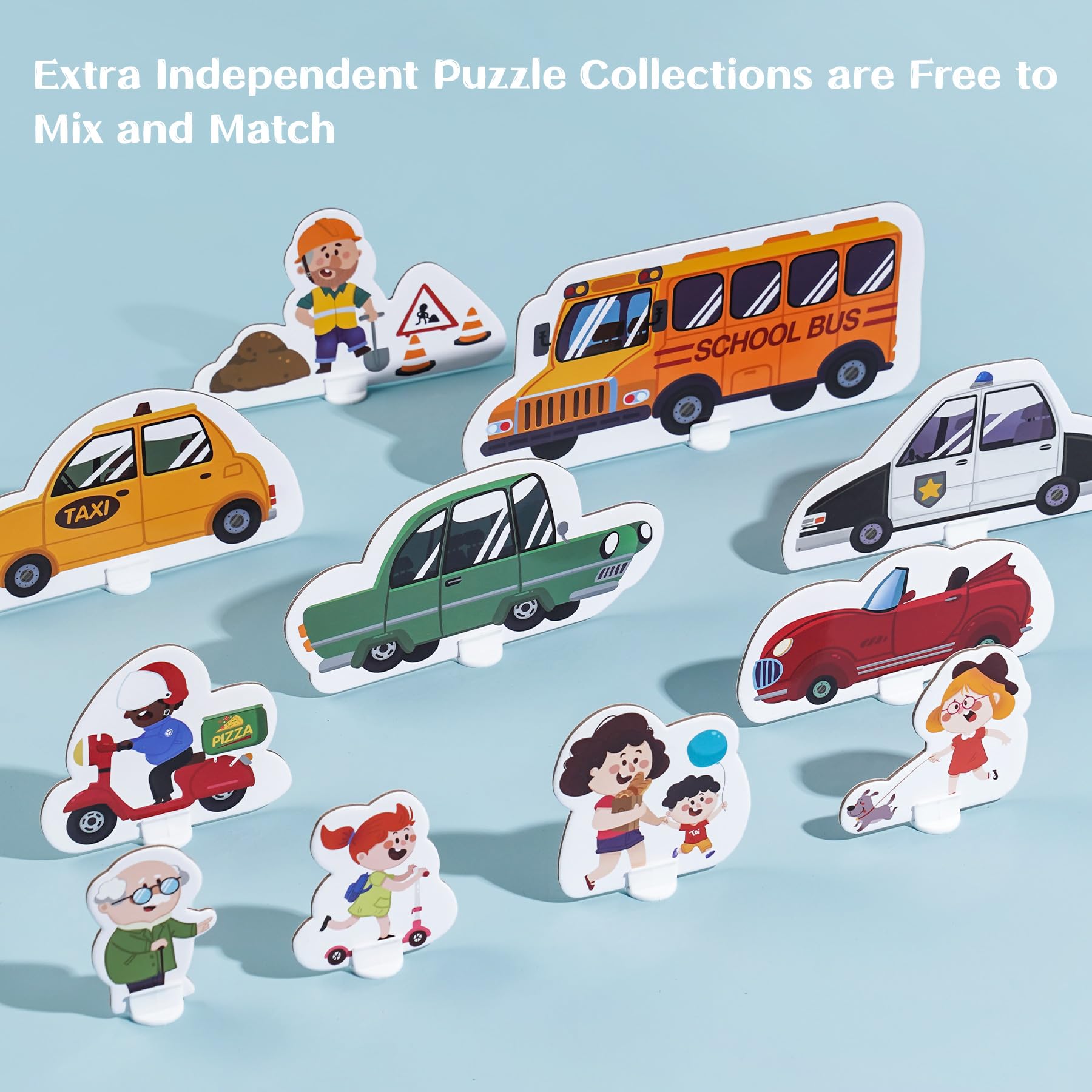 TOI giant floor puzzle railway-theme pieces inspire exploration of transportation concepts.
