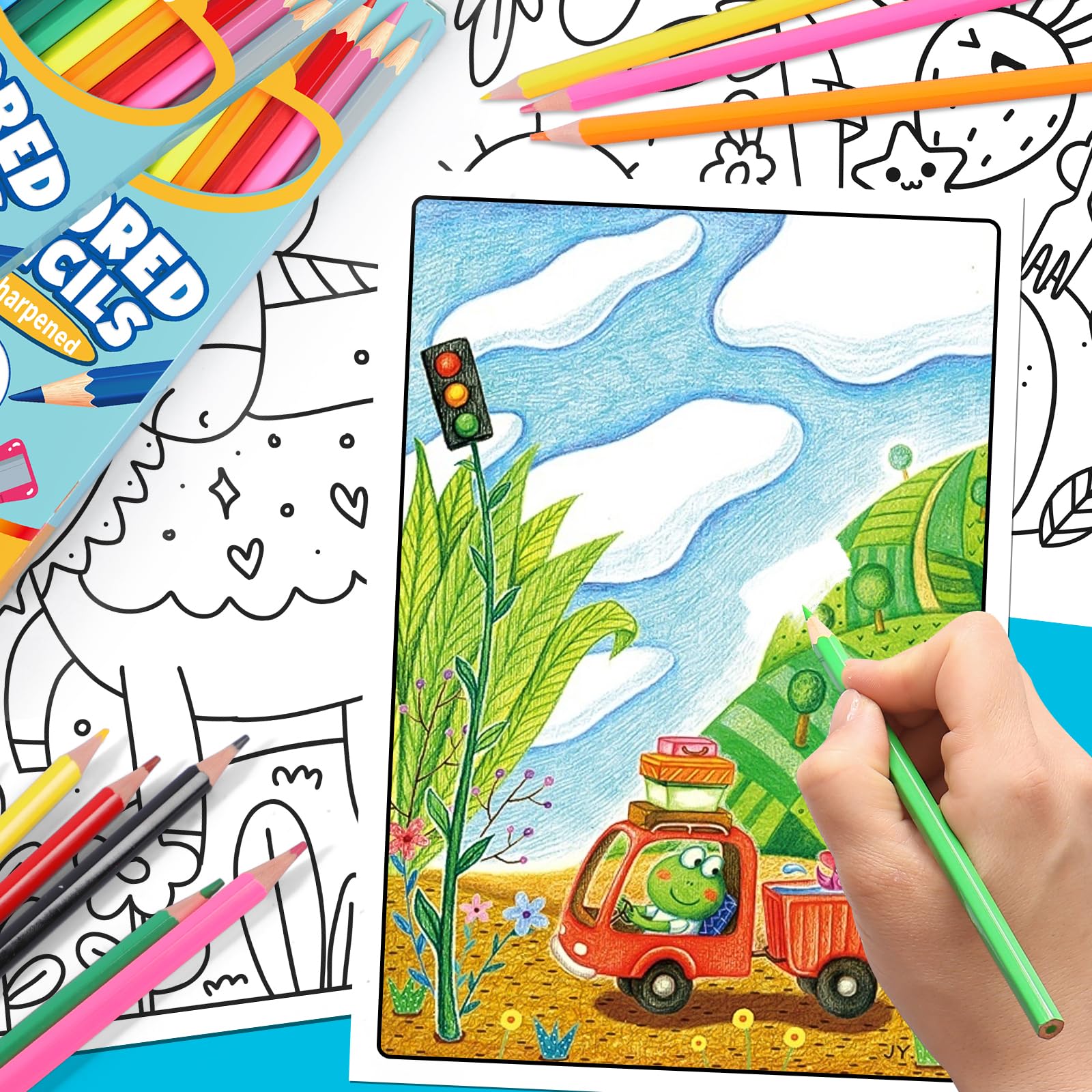 Toidgy pencils in 12 bright colors ideal for kids.