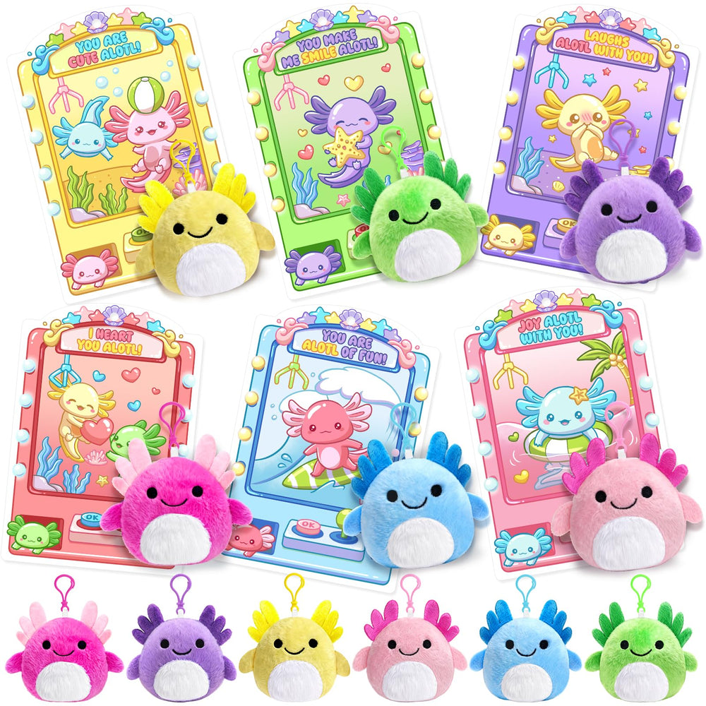 Toidgy axolotl plush keychain 24-pack for classroom gifts and bag charms.