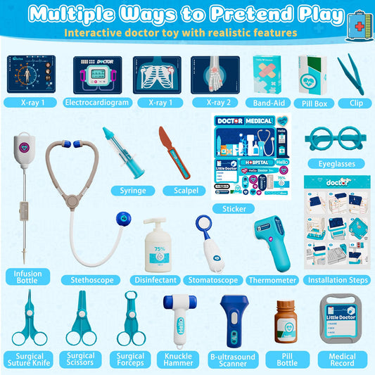 Toidgy Doctor Kit cart with accessories enables interactive pretend doctor sessions