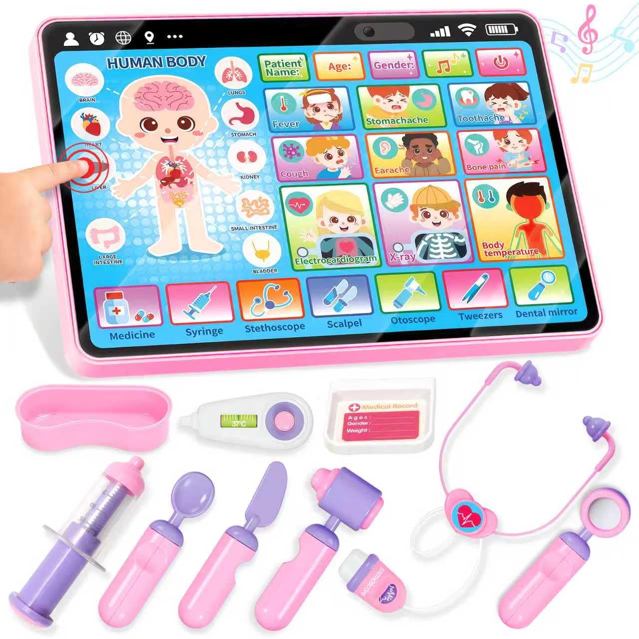 Toidgy Doctor Kit tablet with sound inspires imaginative play and early learning.