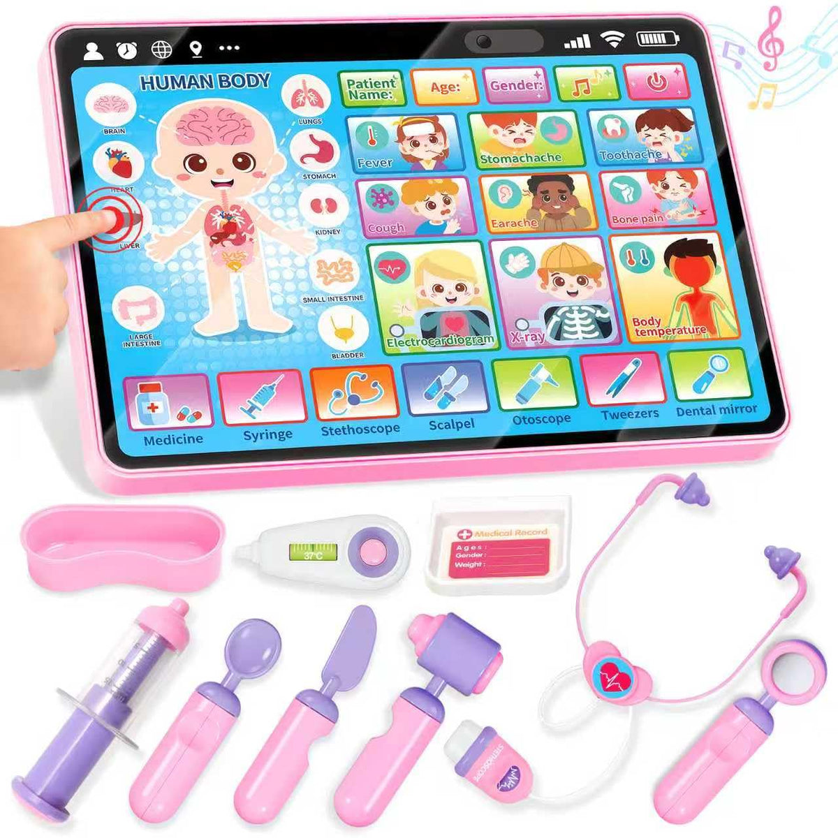 Toidgy Doctor Kit tablet with sound inspires imaginative play and early learning.