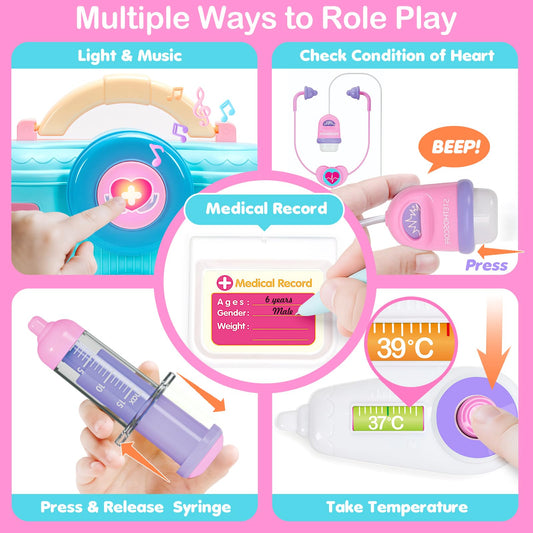Toidgy Doctor Kit tools included encourages pretend medical play and creative storytelling.