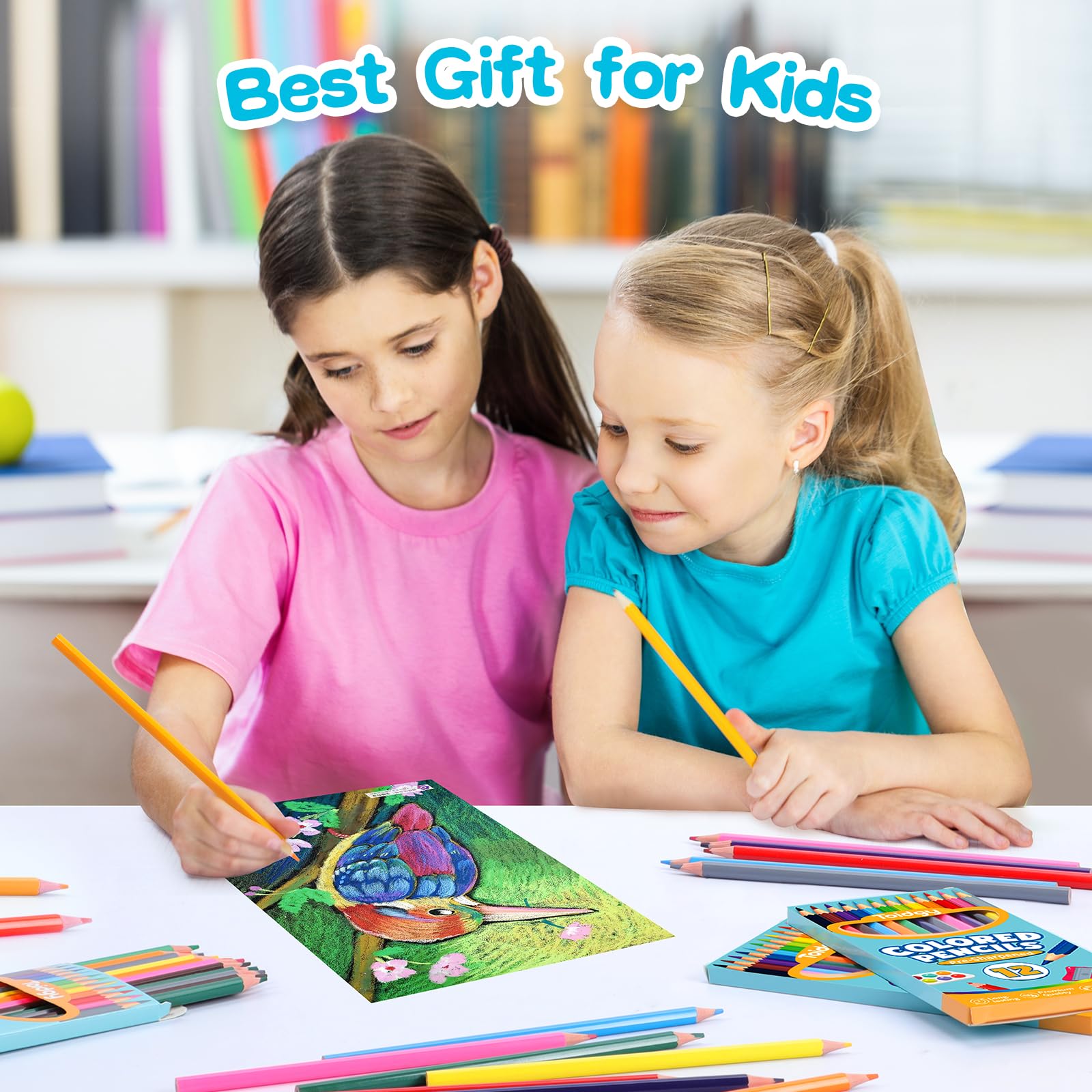 Toidgy high-quality wooden pencils ensure durable, smooth coloring