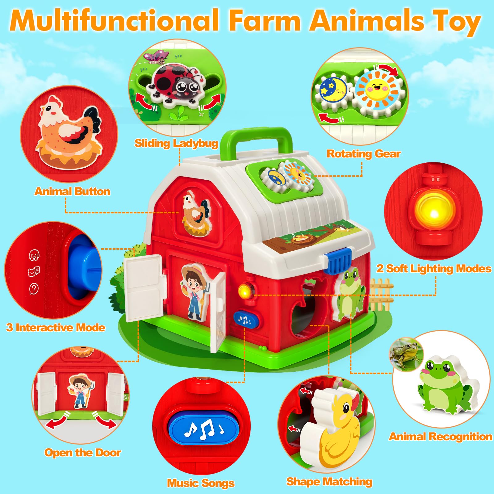 Toidgy farm animals toy engages senses with sound responses