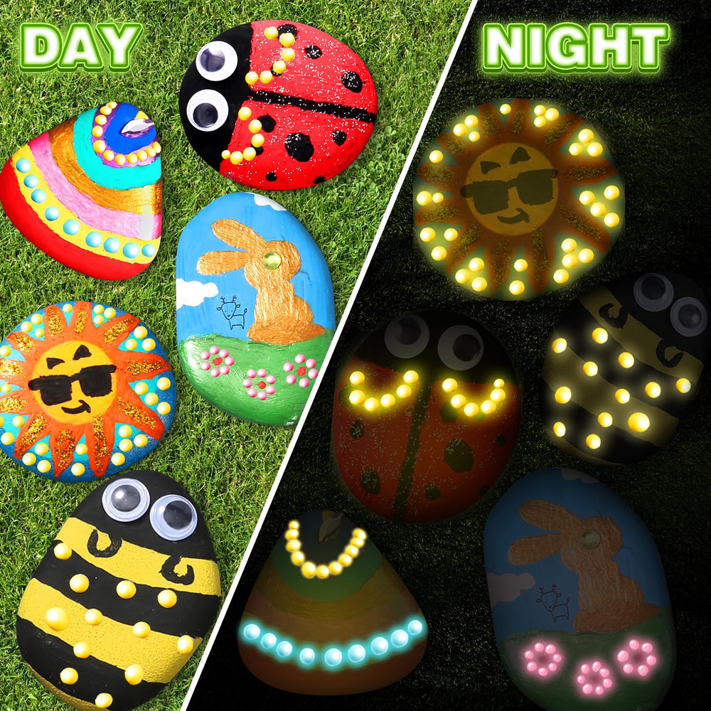 Toidgy Rock Painting Kit paints: waterproof colors for durable outdoor-friendly art.