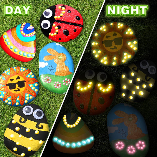 Toidgy Rock Painting Kit paints: waterproof colors for durable outdoor-friendly art.