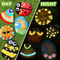 Toidgy Rock Painting Kit paints: waterproof colors for durable outdoor-friendly art.