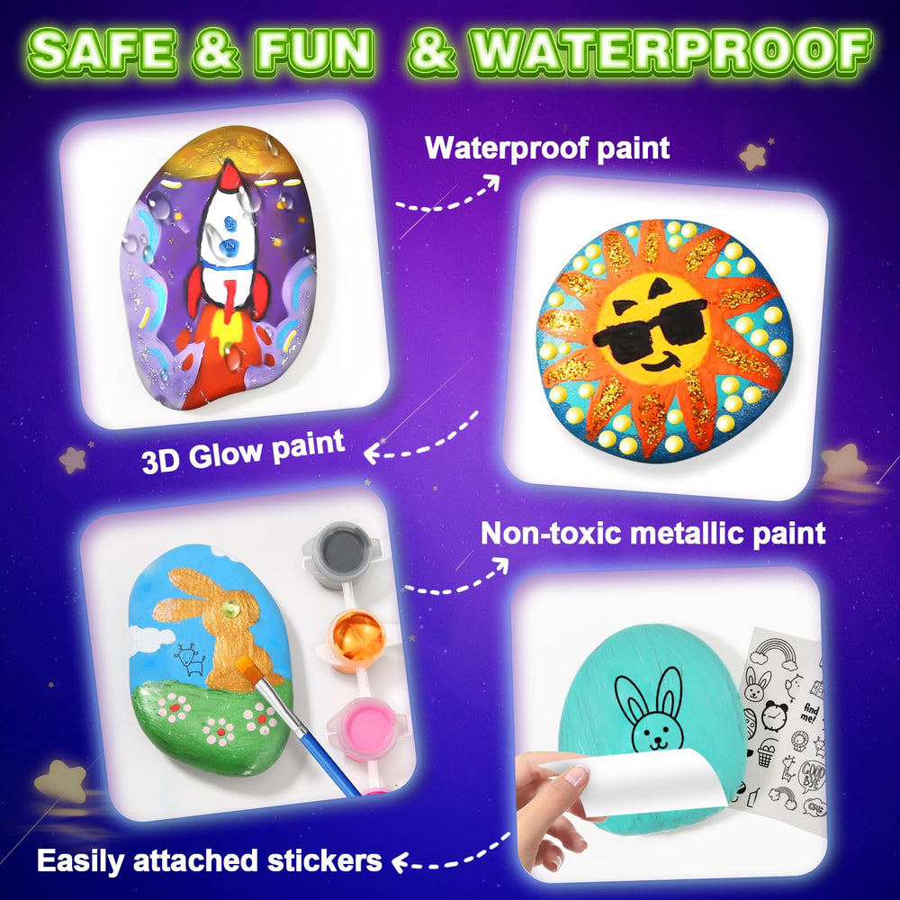 Toidgy Rock Painting Kit stickers eyes: cute details bring rocks to life.