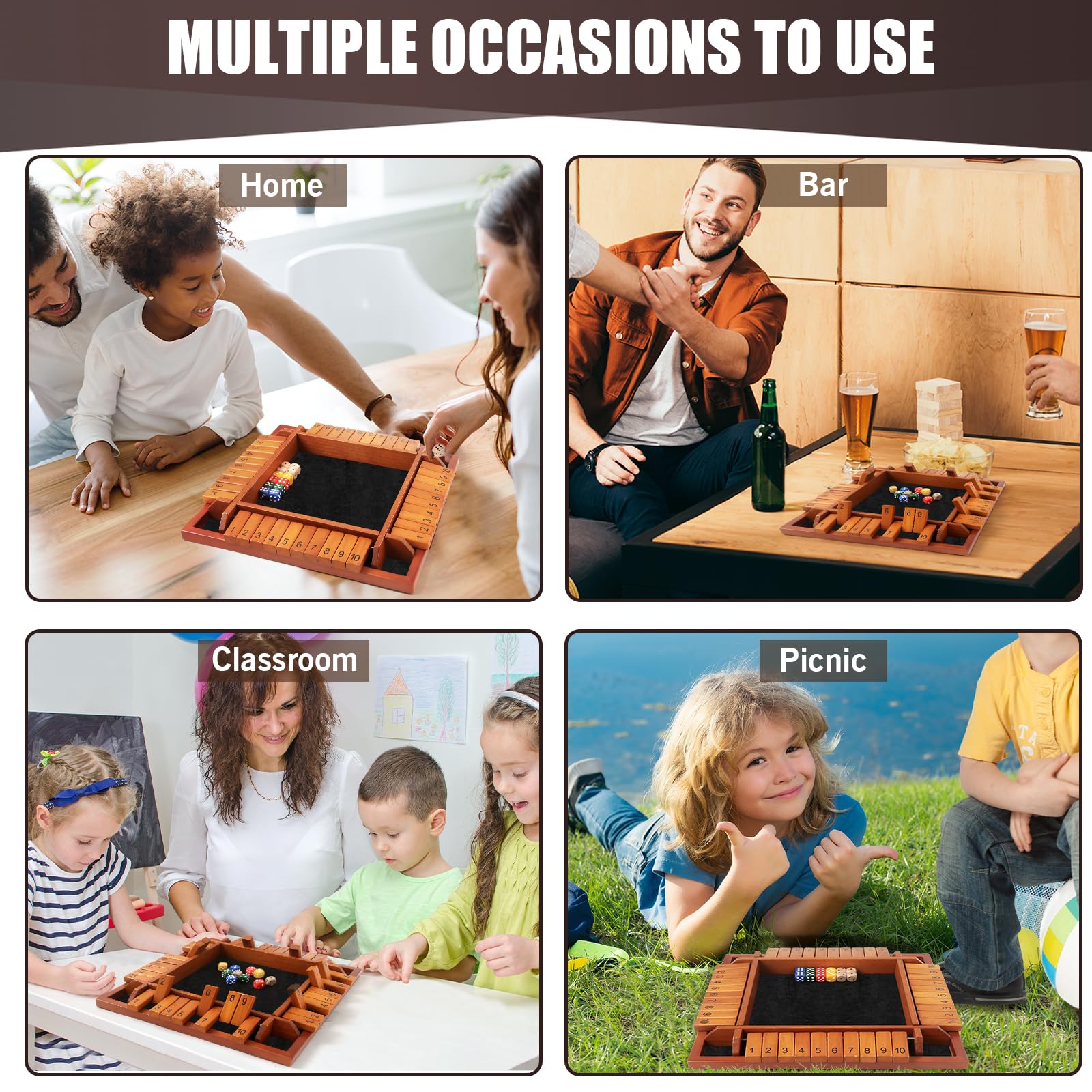 Toidgy soft black felt pad reduces noise during dice rounds.