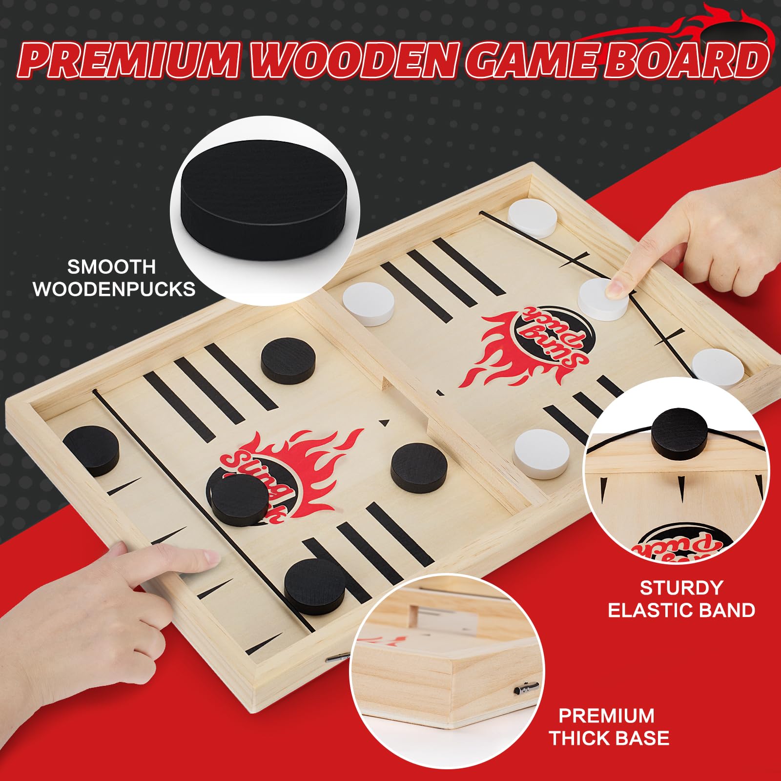 Toidgy wooden air hockey pucks ready for fast matches and precision shots.