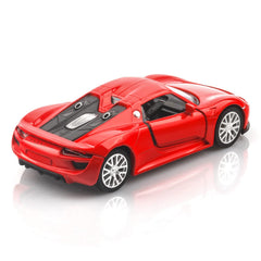 TOKAXI Porsche 918 Spyder die-cast with opening doors for realistic details.