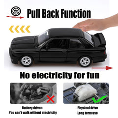 TOKAXI BMW M3 1987 pull-back action—no batteries needed, rolling play on the go.