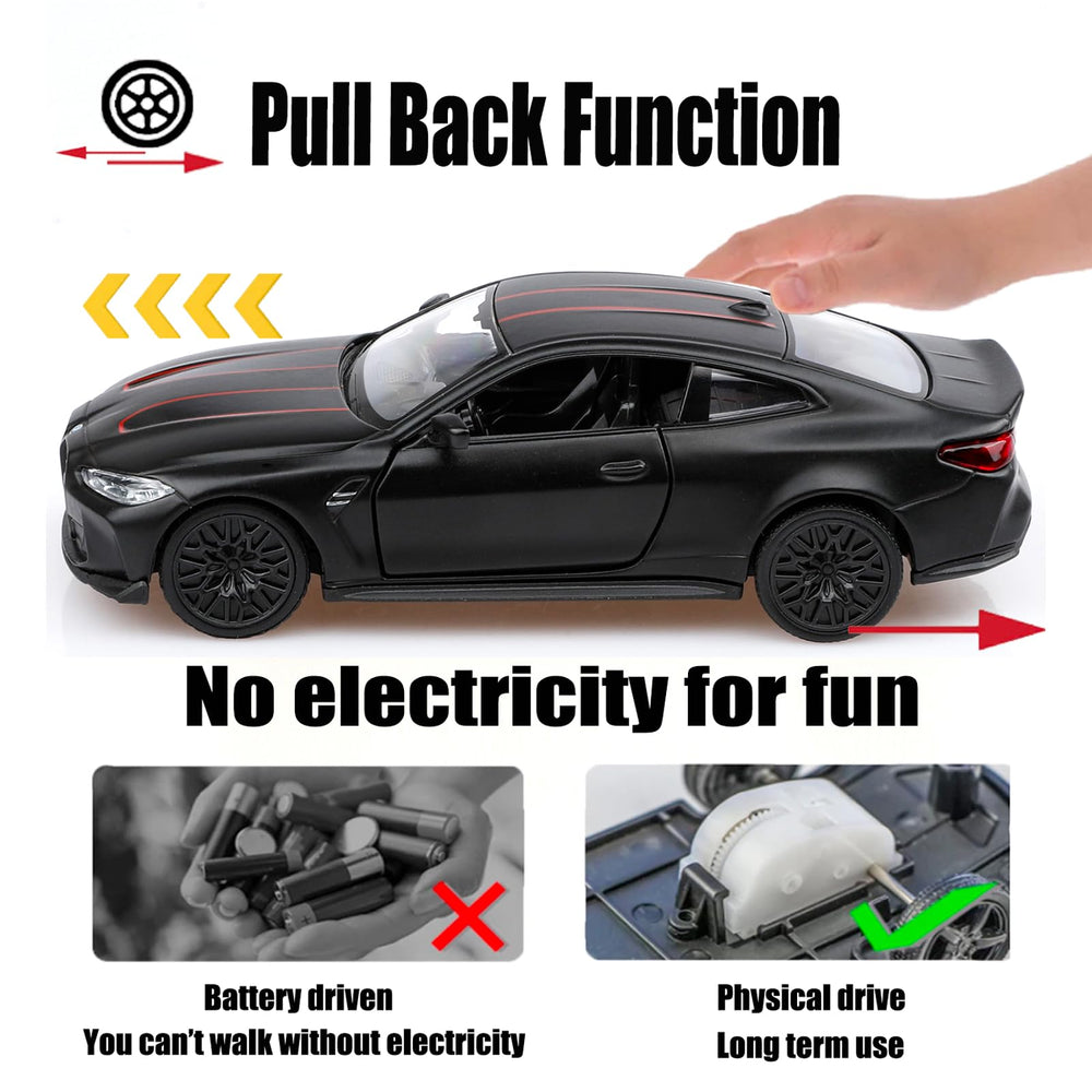 TOKAXI BMW M4 1/36 die-cast interior detail supports realistic play and display.
