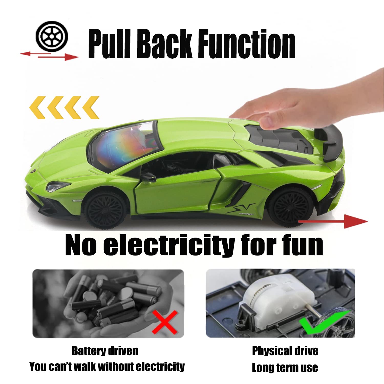 TOKAXI Aventador SV pull-back mechanism in action for quick play