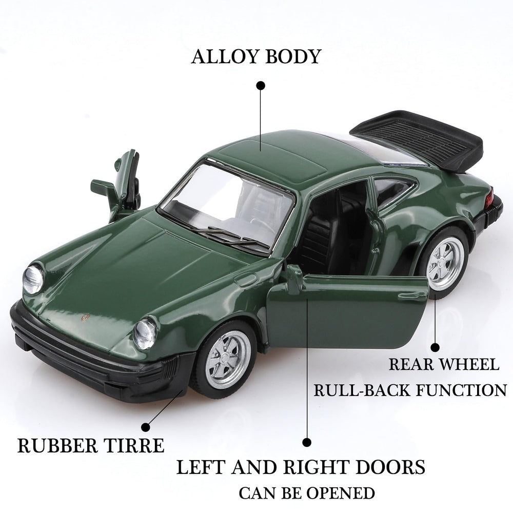 TOKAXI 1/36 Porsche 911 Turbo 1978, pull-back action for quick, portable play sessions.
