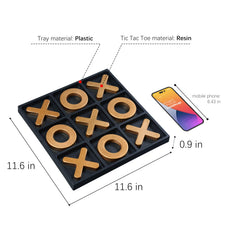 Tolevoit gold-accented Tic Tac Toe board with minimalist X/O.