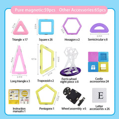 Tolnetr magnetic tiles invite cooperative family play during learning sessions.