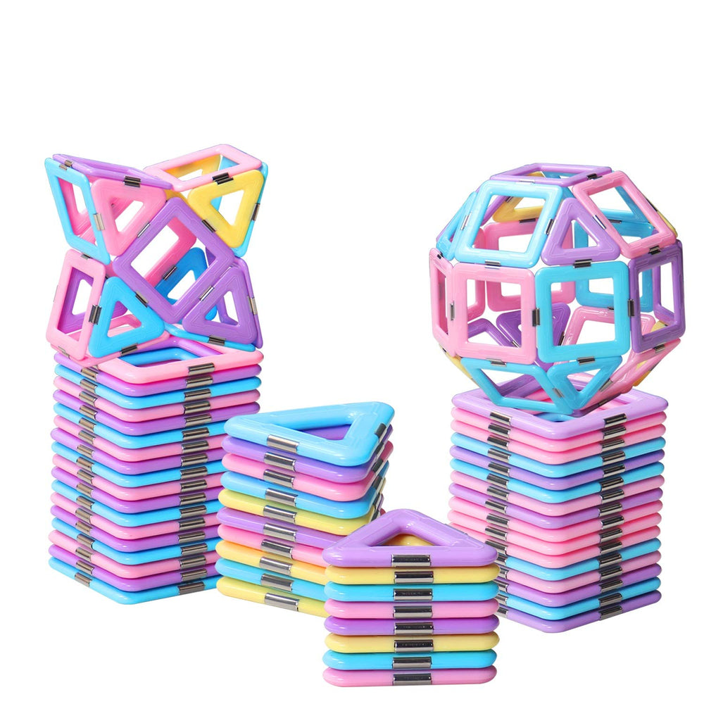 Tolnetr magnetic tiles castle build to spark imagination and fine motor skills