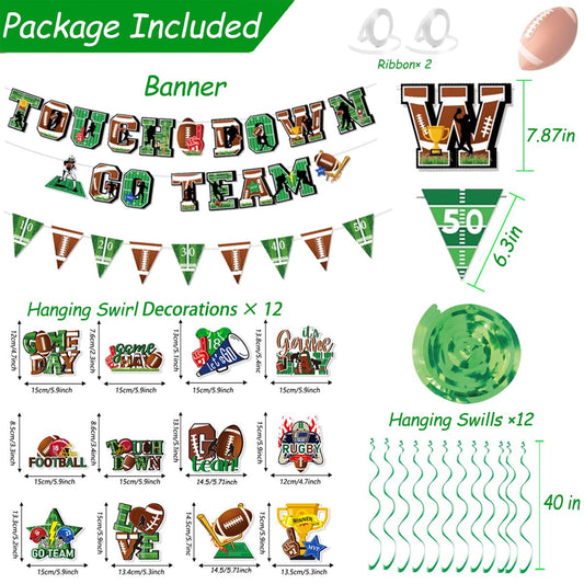 Tomario 53PCS football decorations kit go team banner boosts team spirit for celebrations