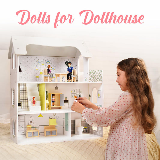 TOMLEON dad dollhouse figure poseable for storytelling and imaginative setups